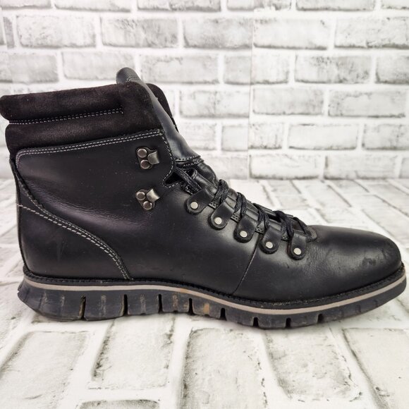 Cole Haan ZeroGrand Hiker Men's Size 12 M Black Leather Waterproof Outdoor Boots - Picture 6 of 11